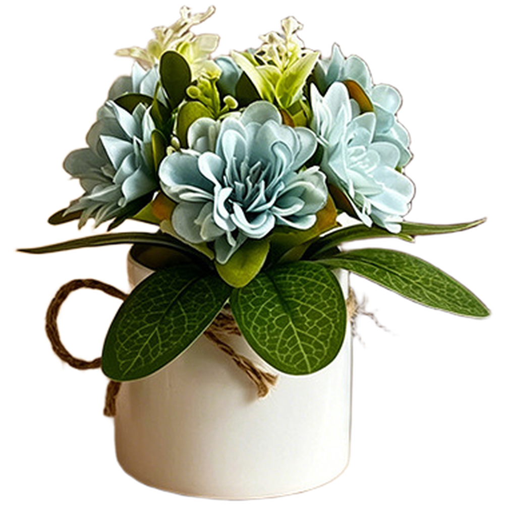 Interior Design Visualizer - Faux Chrysanthemum Flowers in Handwoven Hemp