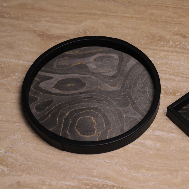 Wabi-sabi wind tray black leat - Interior Design Exhibition recensie en prijs