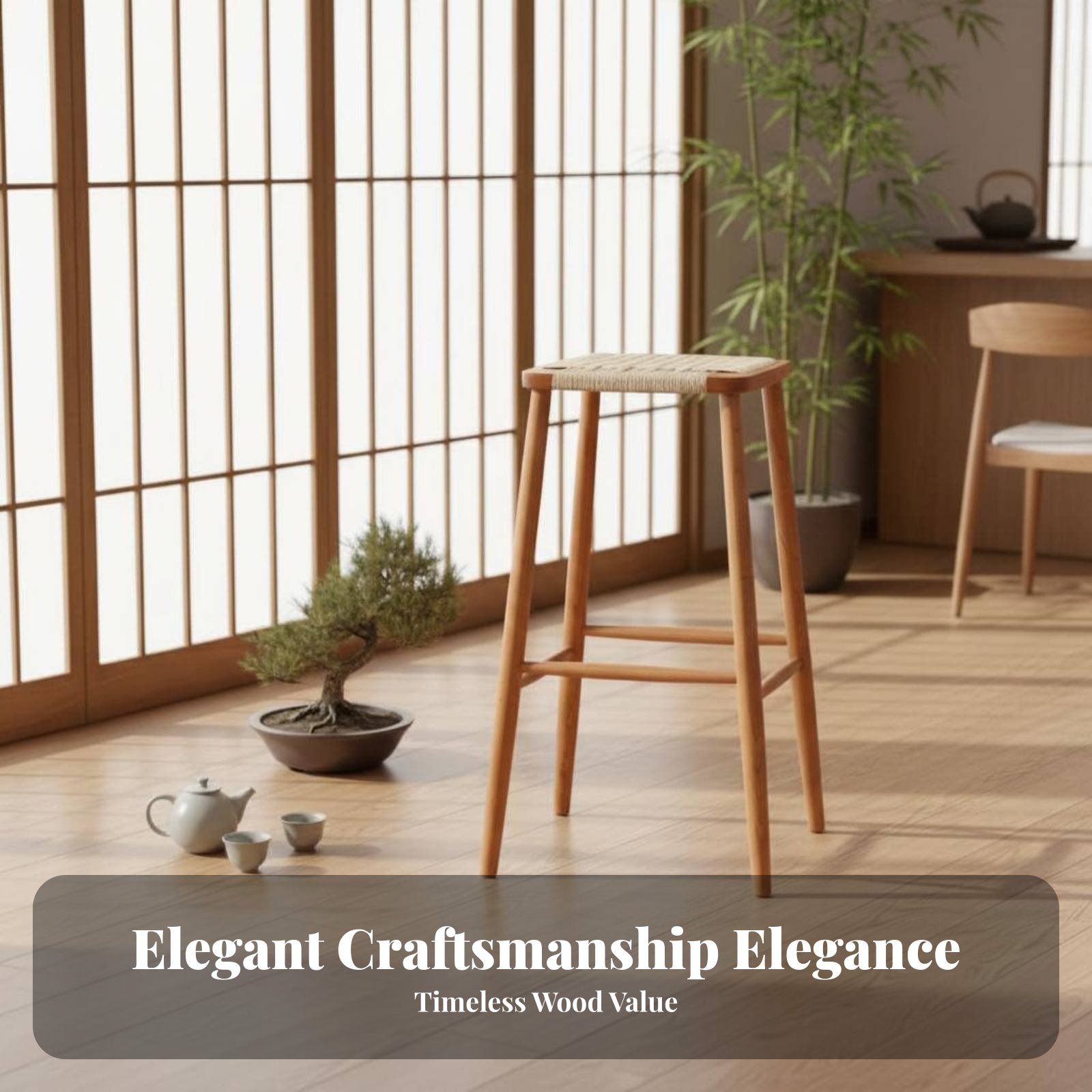 Woven Seat Counter Stool Japan - Interior Design Japanese recensie en prijs