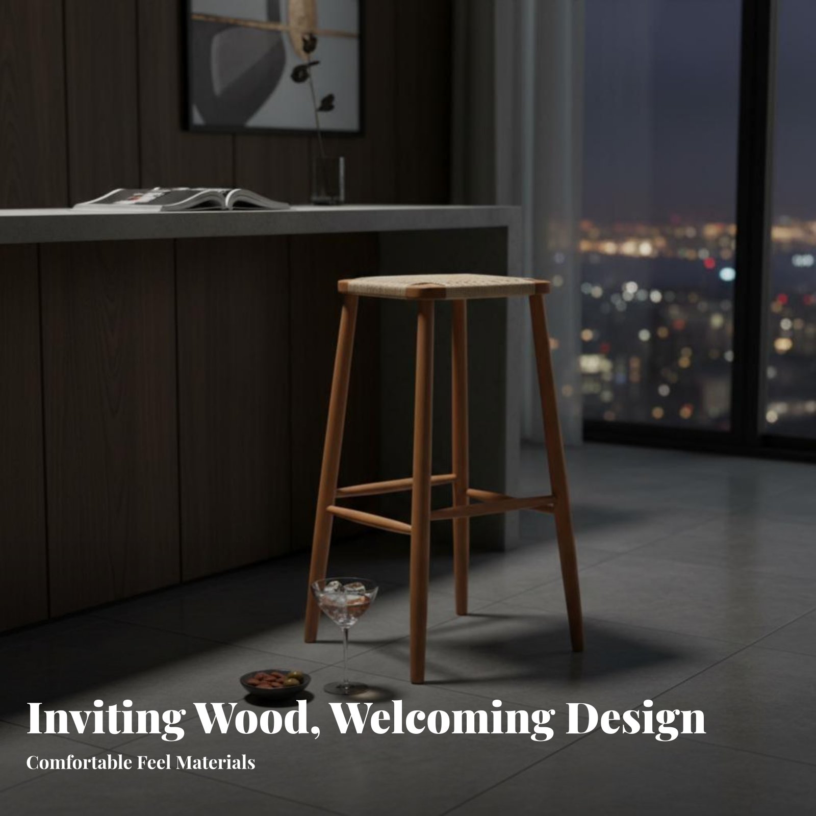 Woven Seat Counter Stool Japan - Interior Design Japanese recensie en prijs