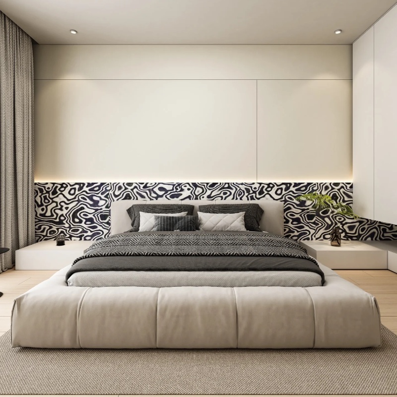 Tech Black White Graphic Wood  - Interior Design White And Wood recensie en prijs