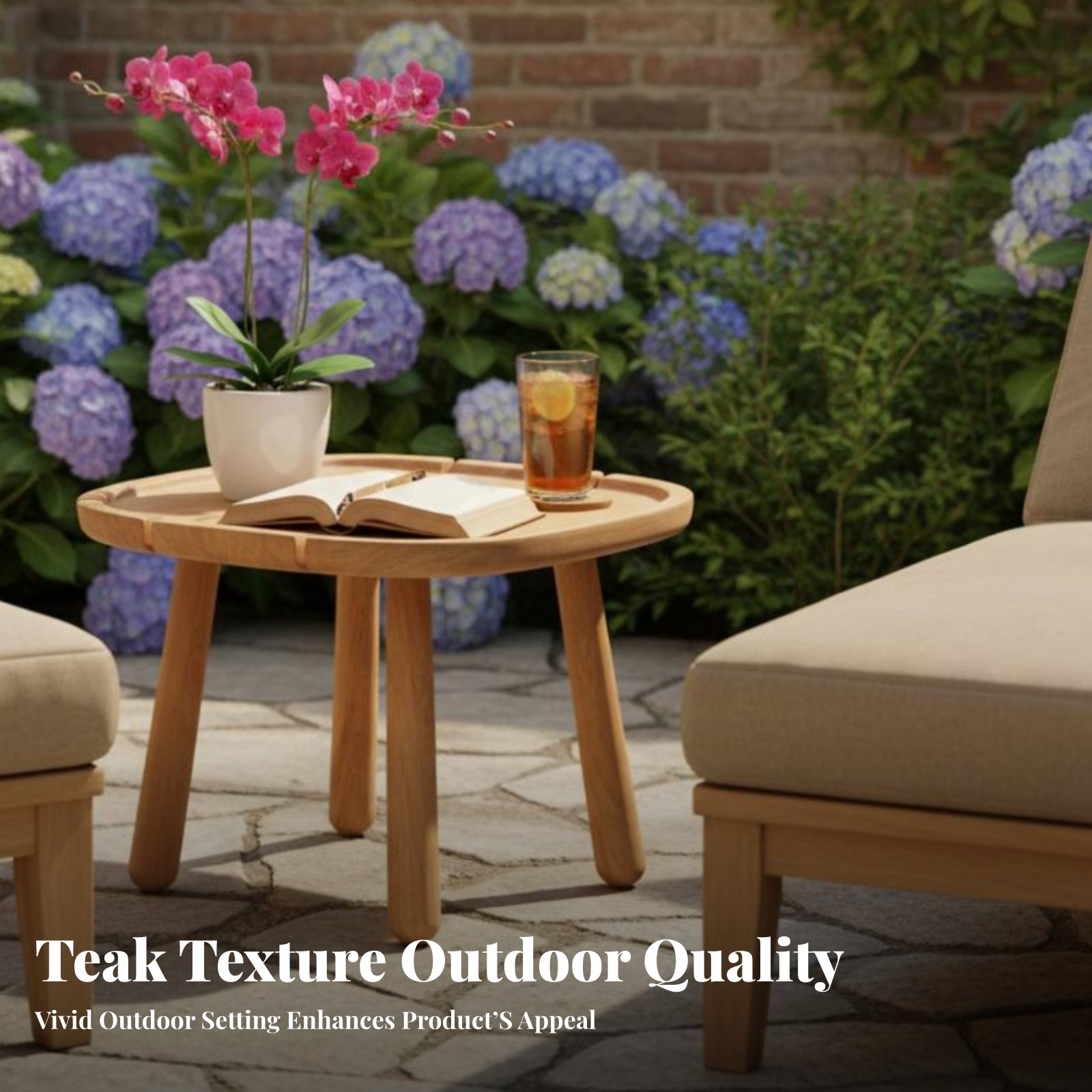 Round Slatted Side Table Water - Interior Design Deck recensie en prijs