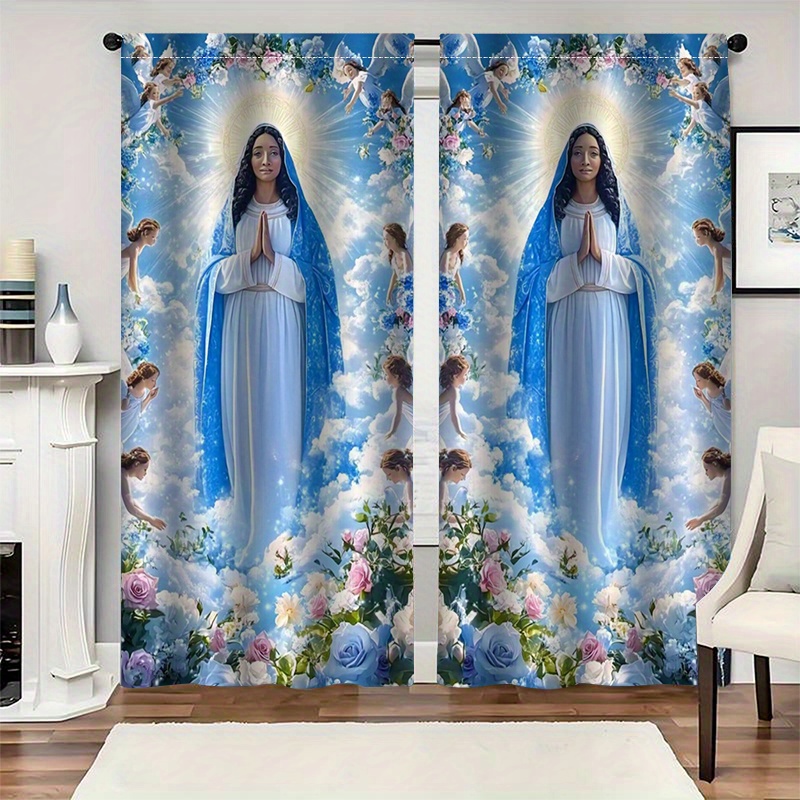 Virgin Mary Curtains Religious - Interior Design Of Cafe recensie en prijs