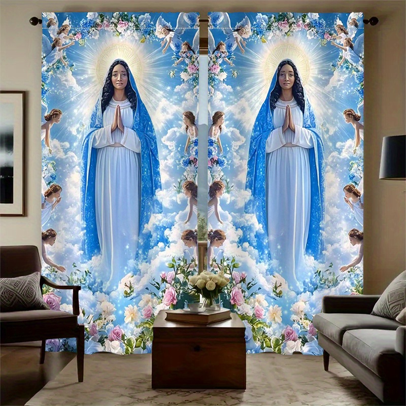 Virgin Mary Curtains Religious - Interior Design Of Cafe recensie en prijs