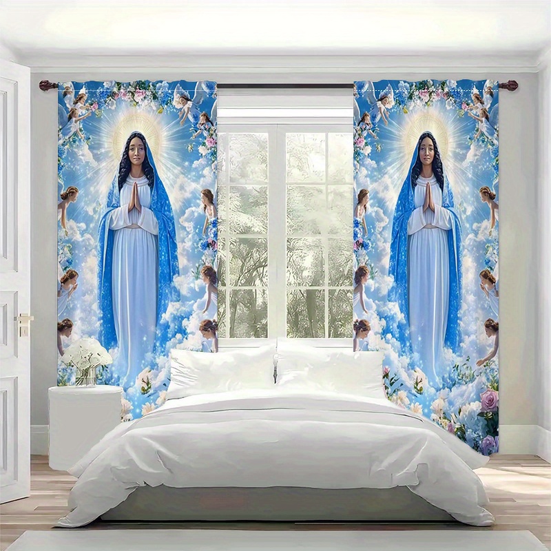 Virgin Mary Curtains Religious - Interior Design Of Cafe recensie en prijs
