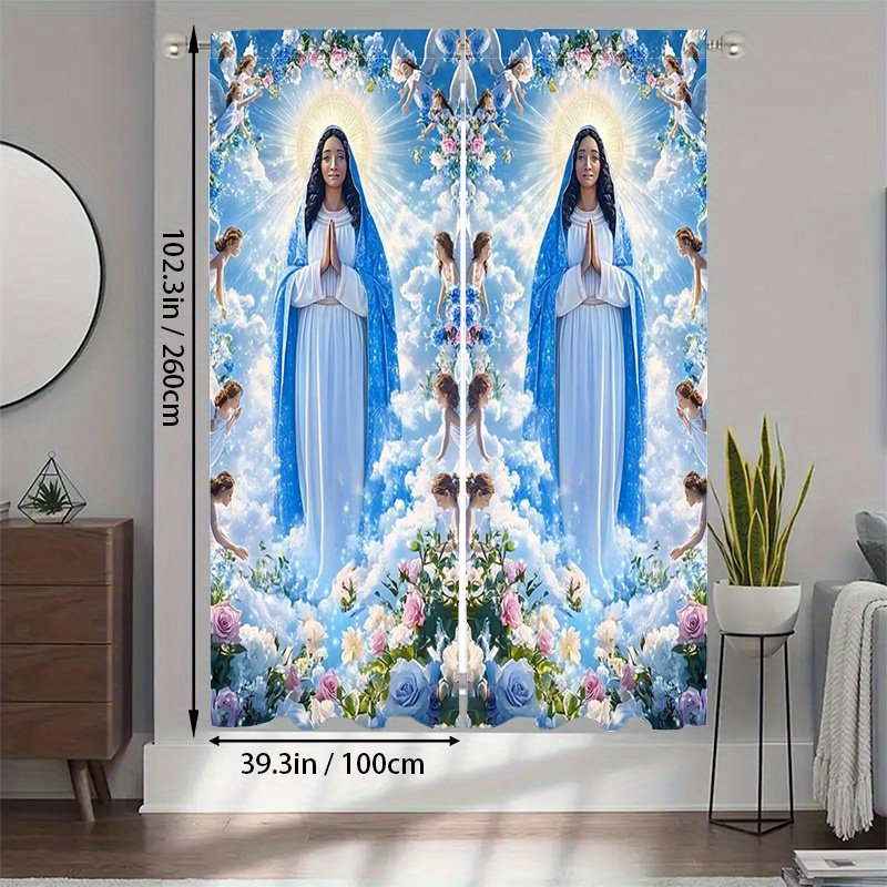 Virgin Mary Curtains Religious - Interior Design Of Cafe recensie en prijs