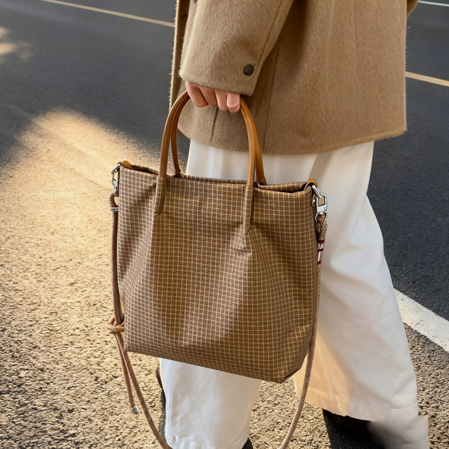 Plaid Design Nylon Tote Bags L - Interior Design Japanese recensie en prijs