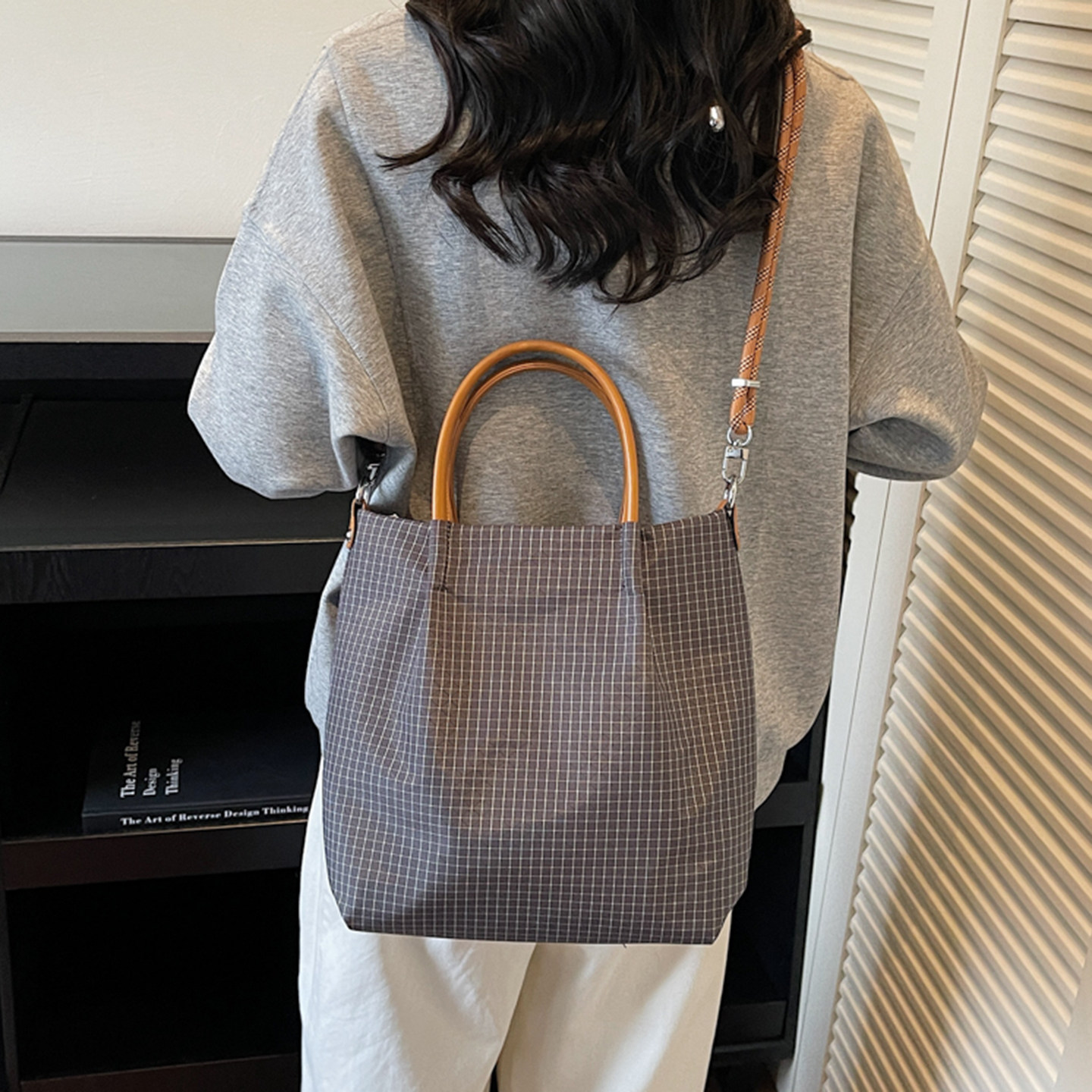 Plaid Design Nylon Tote Bags L - Interior Design Japanese recensie en prijs