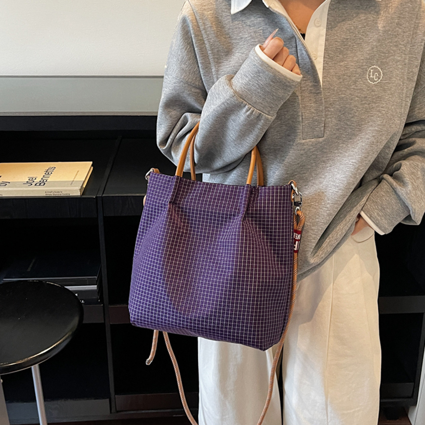 Plaid Design Nylon Tote Bags L - Interior Design Japanese recensie en prijs