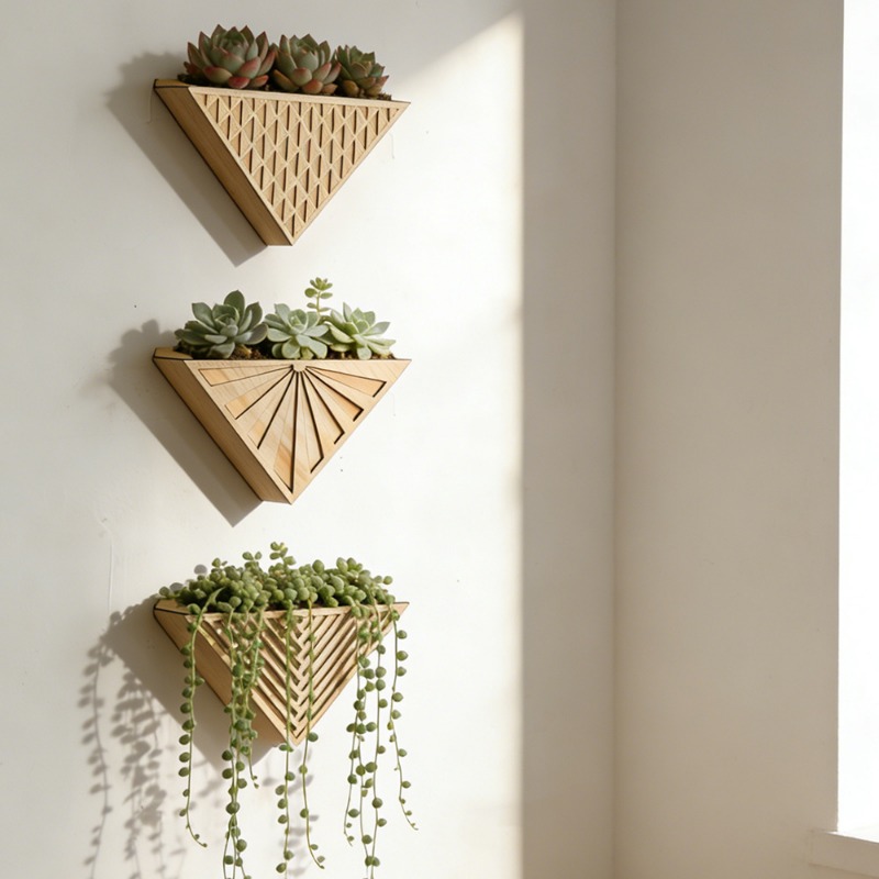 1pcs Light Wood Geometric Line - Geometric Shelf Triangle recensie en prijs