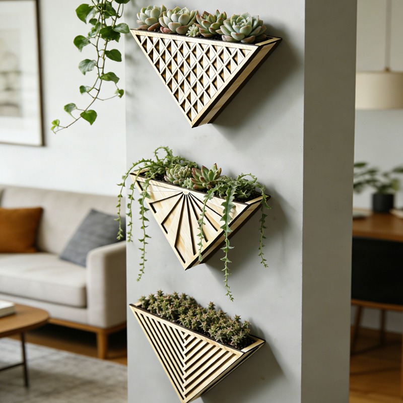 1pcs Light Wood Geometric Line - Geometric Shelf Triangle recensie en prijs