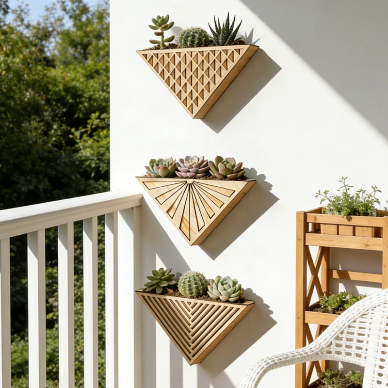 1pcs Light Wood Geometric Line - Geometric Shelf Triangle recensie en prijs