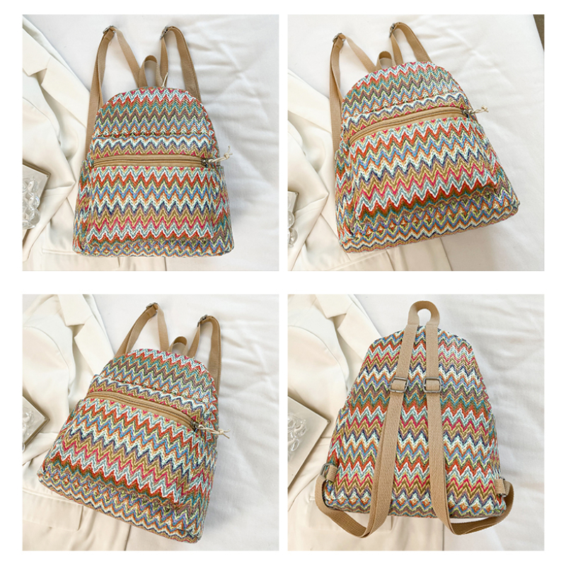 Colorful Grass Woven Backpack  - Interior Design Women recensie en prijs