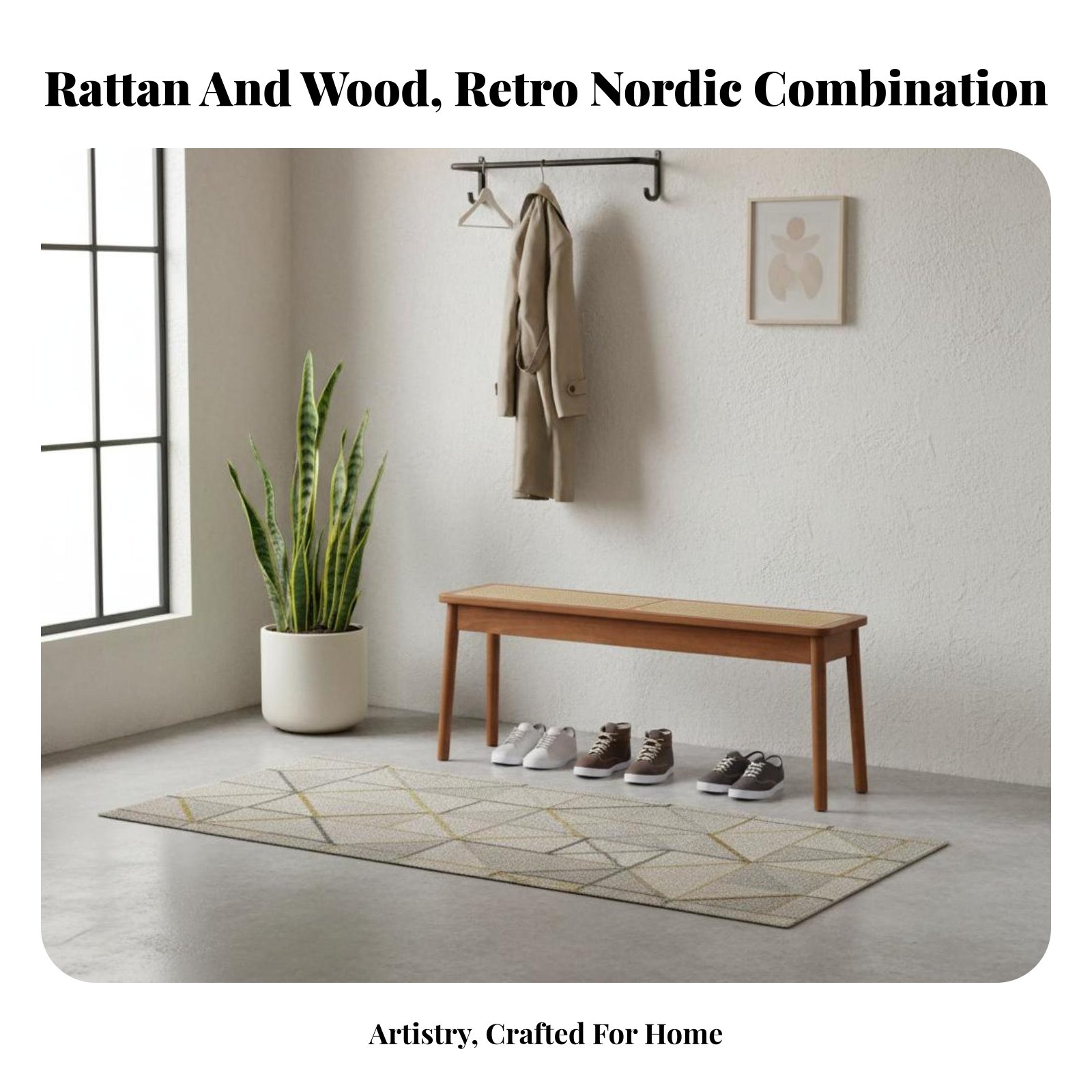 Woven Top Wooden Bench Sturdy  - Interior Design Japanese recensie en prijs